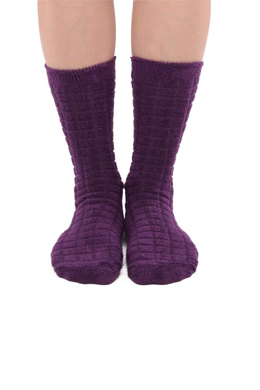 Kadın Ters Havlu Çorap 212 | Mor - Thumbnail