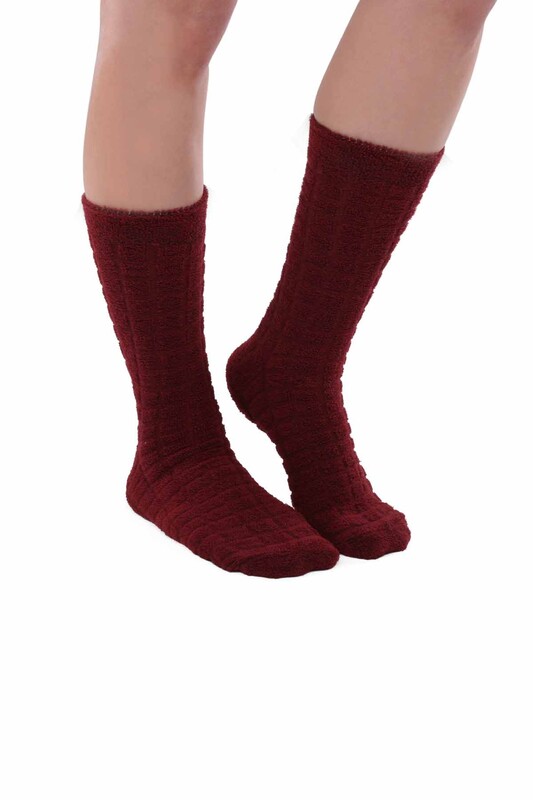 Kadın Ters Havlu Çorap 212 | Bordo - Thumbnail