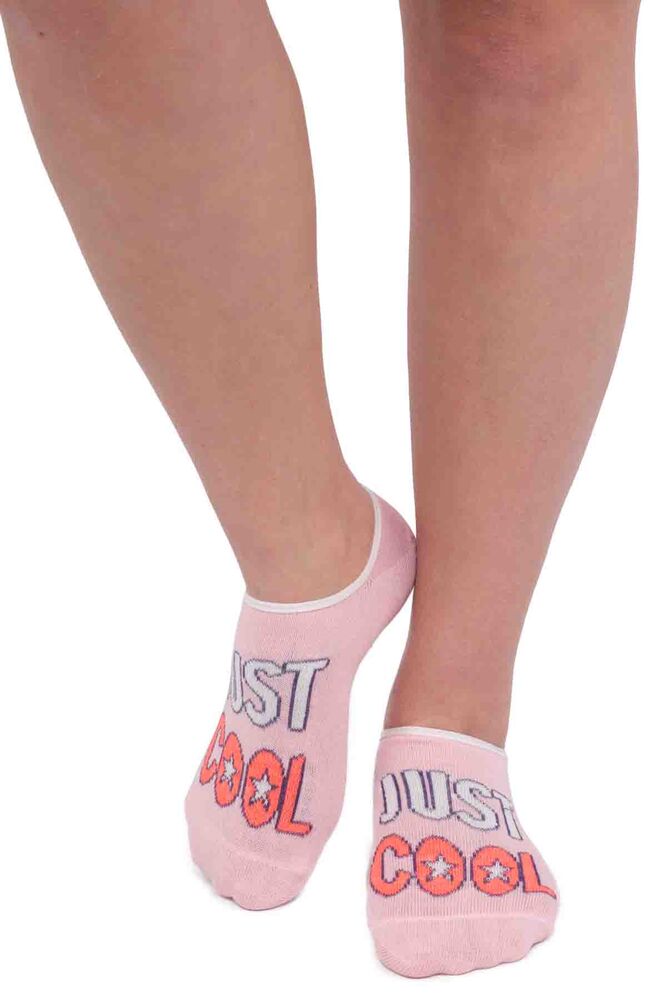 Arc Yazı Desenli Kadın Soket Çorap 204 | Pembe