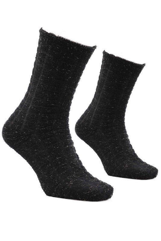 ARC - Kadın Ters Havlu Soket Çorap 212 | Simli Siyah