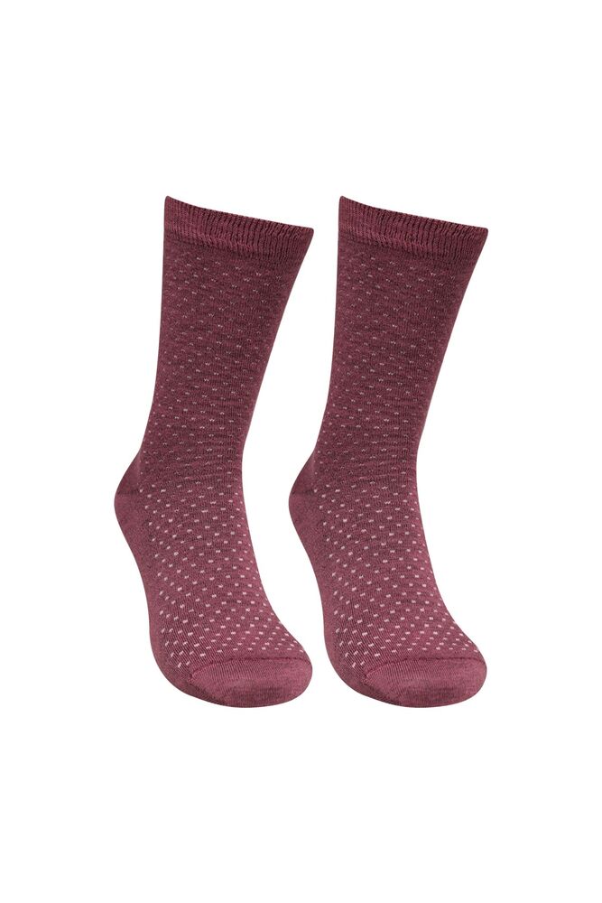 Kadın Bambu Viscose Soket Çorap 251-2 | Gül Kurusu