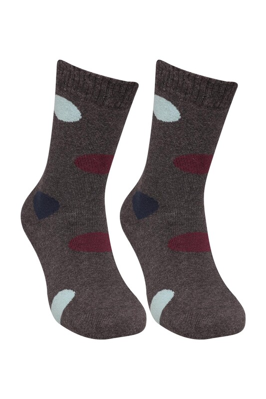 CAKS SOCKS - Desenli Kadın Havlu Soket Çorap 70100 | Antrasit