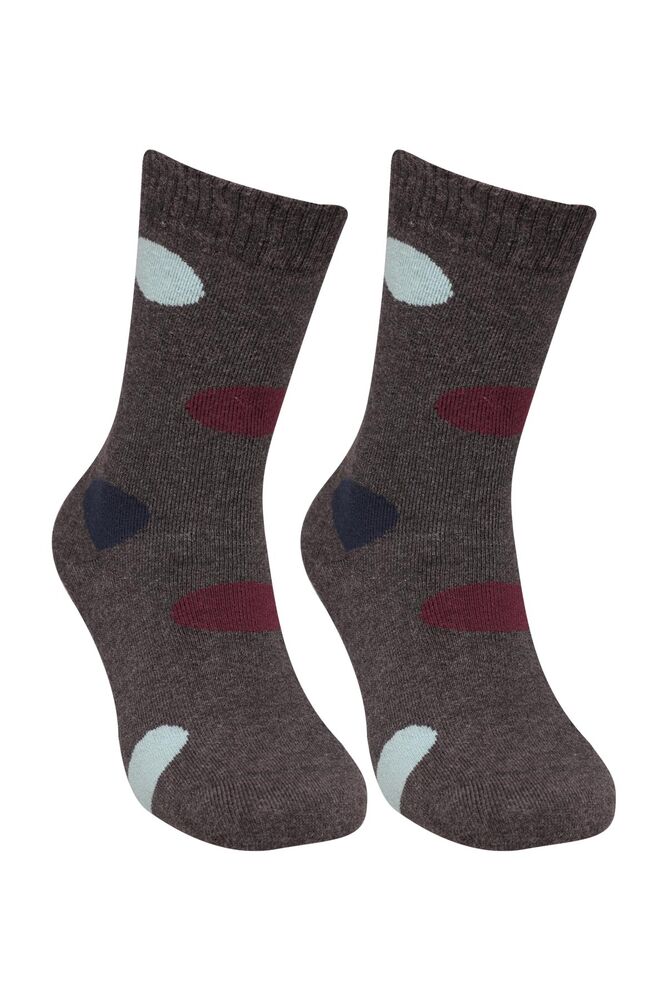Desenli Kadın Havlu Soket Çorap 70100 | Antrasit