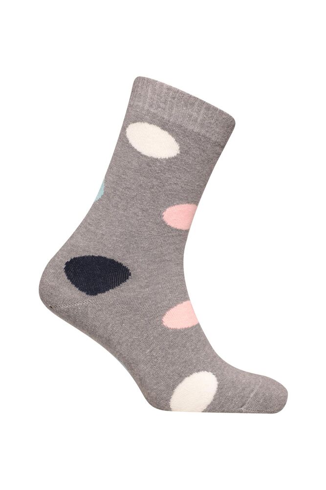 Desenli Kadın Havlu Soket Çorap 70100 | Gri