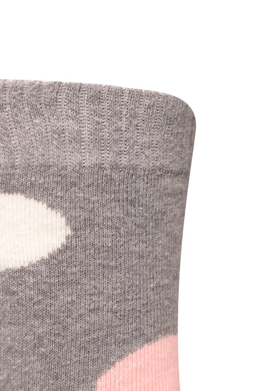 Desenli Kadın Havlu Soket Çorap 70100 | Gri - Thumbnail
