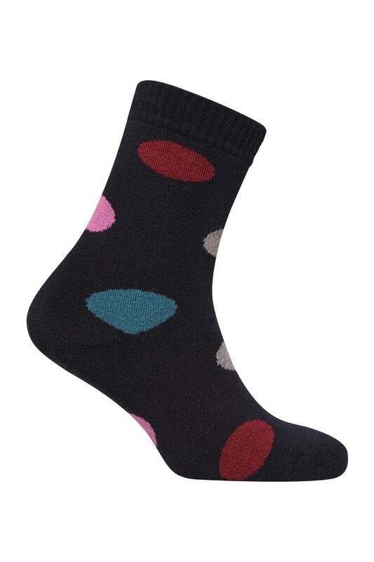 Desenli Kadın Havlu Soket Çorap 70100 | Lacivert - Thumbnail