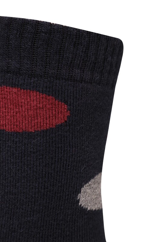 Desenli Kadın Havlu Soket Çorap 70100 | Lacivert - Thumbnail