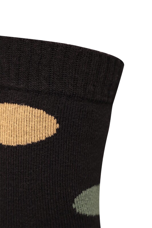Desenli Kadın Havlu Soket Çorap 70100 | Siyah - Thumbnail