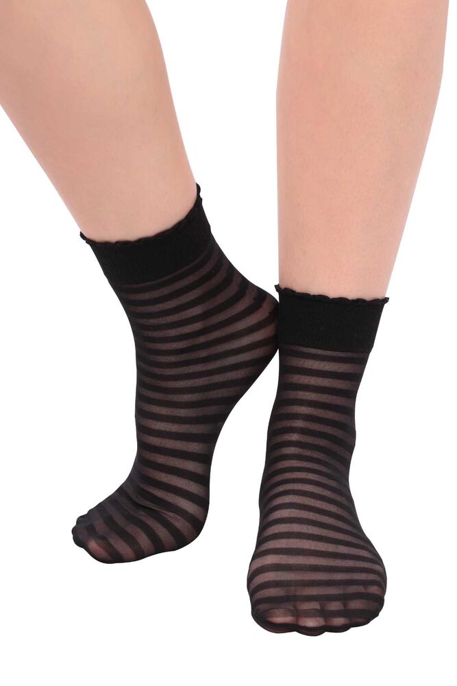 DayMod Zebra Soket Çorap | Siyah