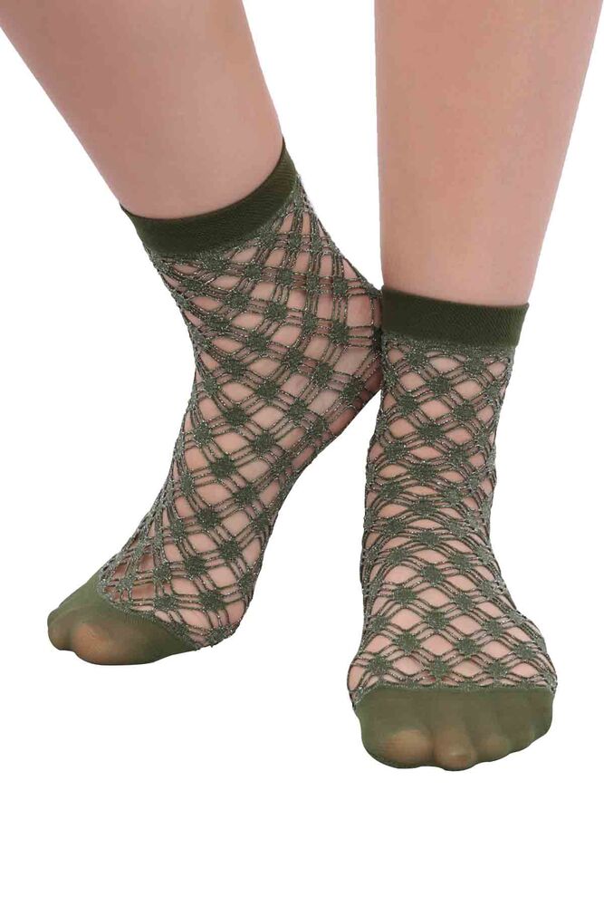 Desimo Simli File Kadın Soket Çorap | Yeşil