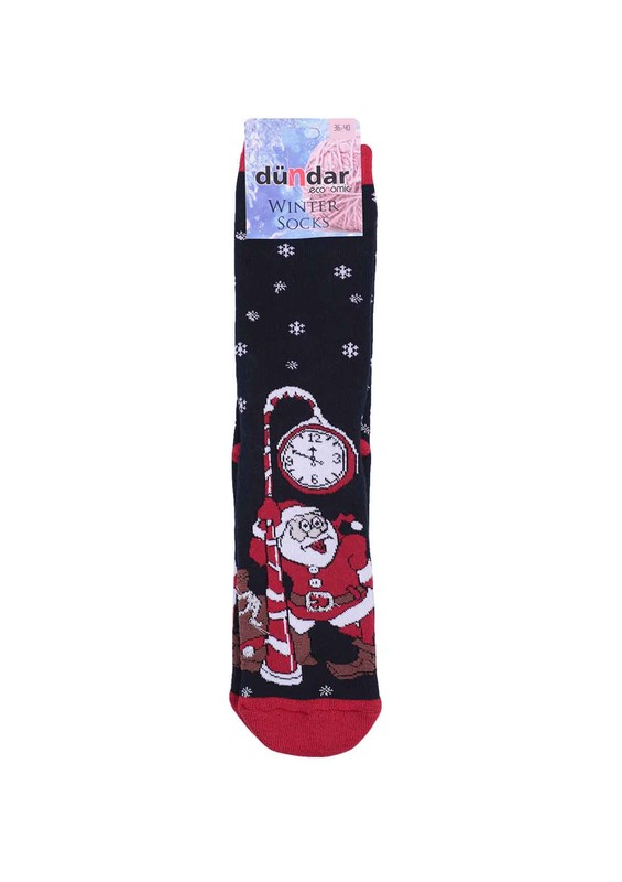 Dündar Noel Babalı Siyah Havlu Çorap 504 | Siyah - Thumbnail