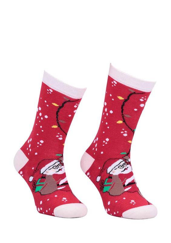 Dündar Havlu Desenli Kırmızı Soket Çorap 504 | Kırmızı - Thumbnail