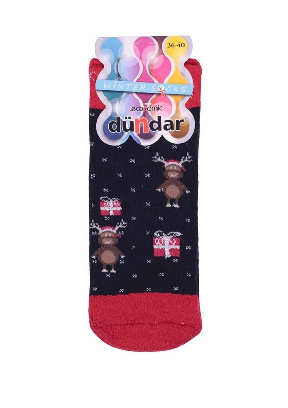 Dündar Geyikli Havlu Soket Çorap 009 | Lacivert - Thumbnail