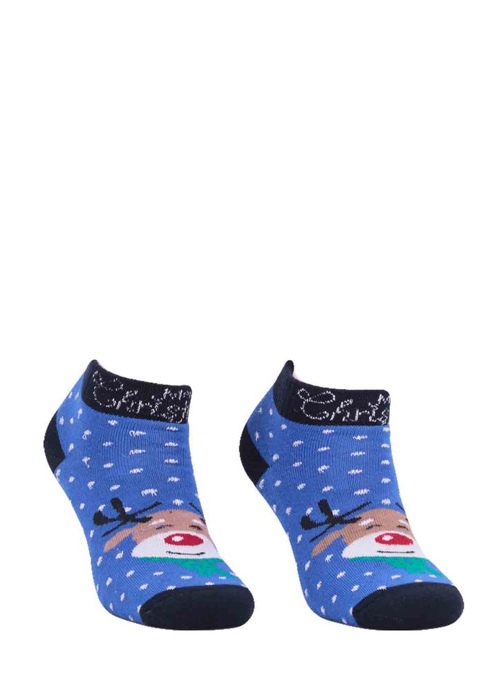 Dündar Geyikli Havlu Patik Çorap 009 | Mavi