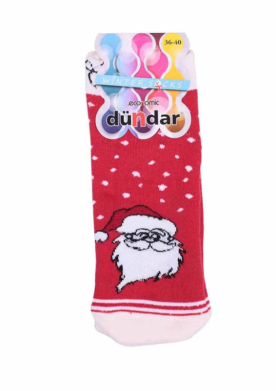 Dündar Noel Babalı Havlu Soket Çorap 009 | Kırmızı - Thumbnail
