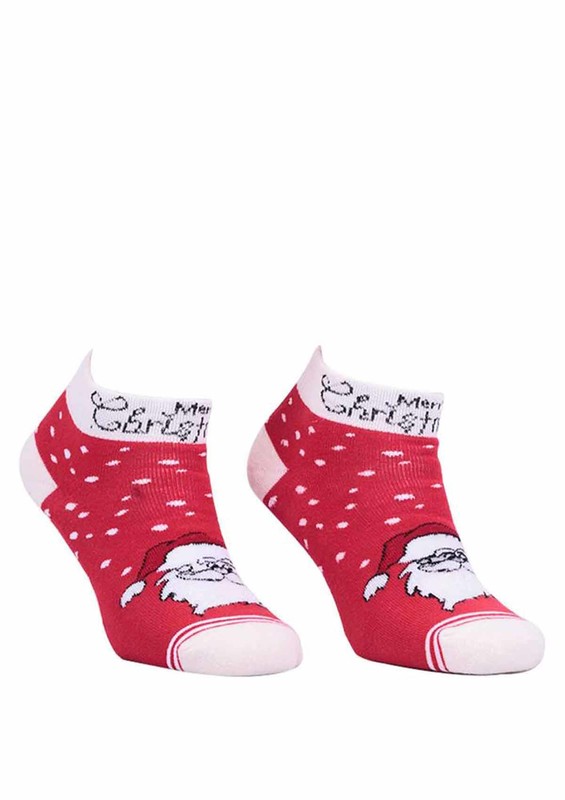 Dündar Noel Babalı Havlu Soket Çorap 009 | Kırmızı - Thumbnail