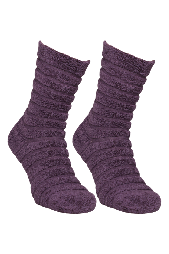 Kadın Havlu Soket Çorap 8504-1 | Mor