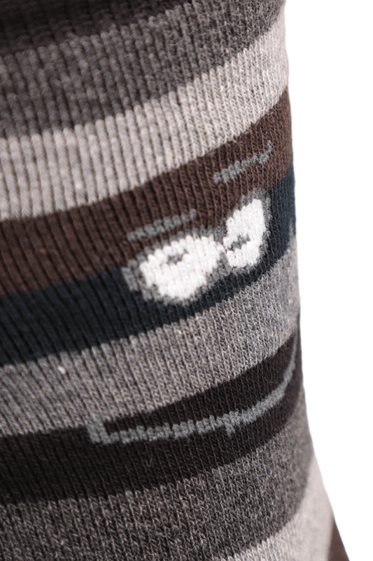 Çizgili Kadın Havlu Soket Çorap 8504-2 | Siyah - Thumbnail
