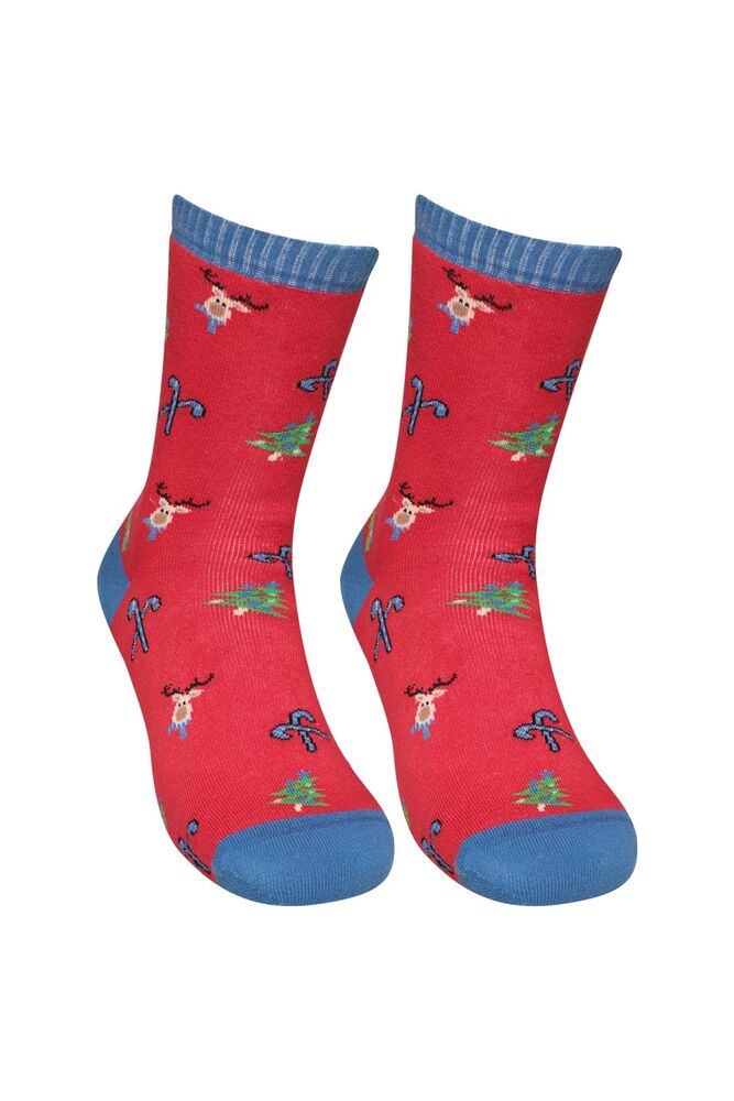Dündar Kadın Yılbaşı Çorabı 8504 | kırmızı mavi