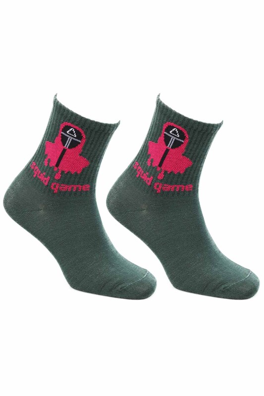 Esinti - Squid Game Renkli Kadın Soket Çorap | Yeşil