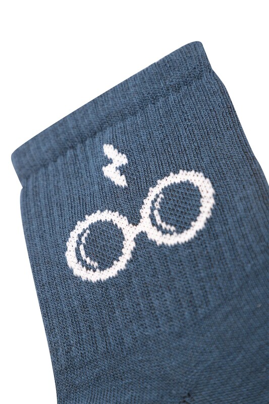 Baskılı Kadın Soket Çorap 1905 | İndigo - Thumbnail