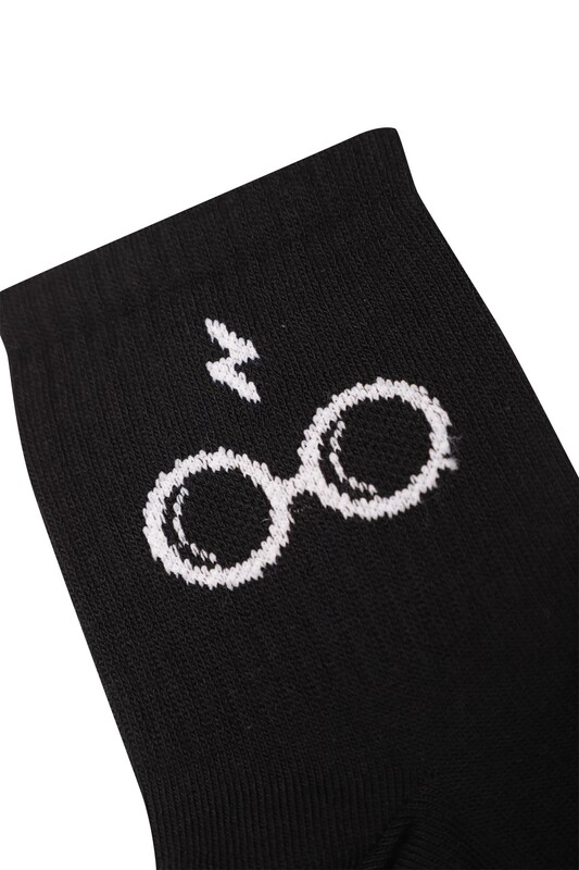 Esinti - Baskılı Kadın Soket Çorap 1905 | Siyah