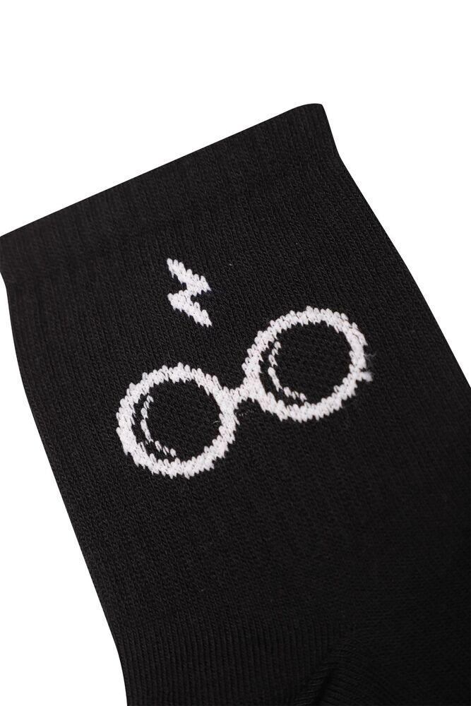 Baskılı Kadın Soket Çorap 1905 | Siyah