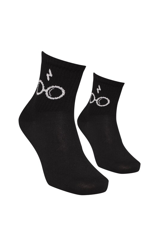 Baskılı Kadın Soket Çorap 1905 | Siyah - Thumbnail