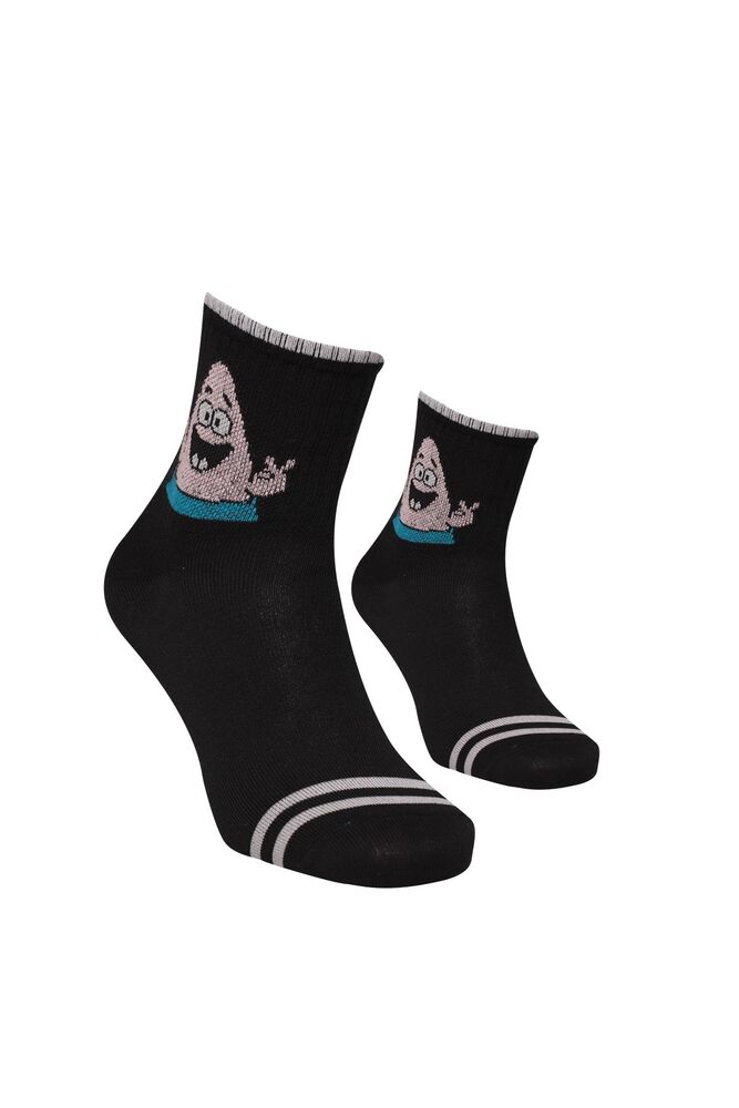 Baskılı Kadın Soket Çorap 1907 | Siyah