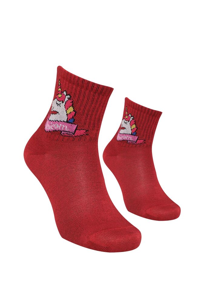 Baskılı Kadın Soket Çorap 1913 | Kırmızı