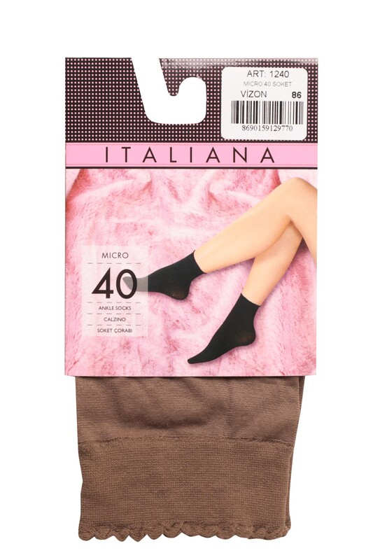 ITALIANA - İtaliana Düz Soket Çorap 1240 | Vizon