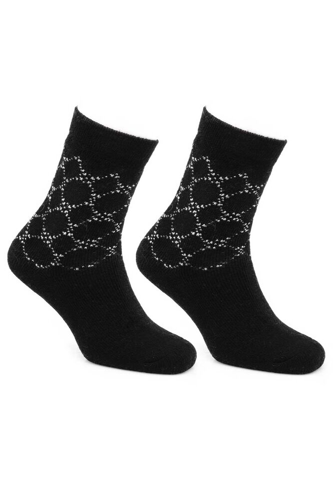 Kadın Lambswool Soket Çorap 54920 | Siyah