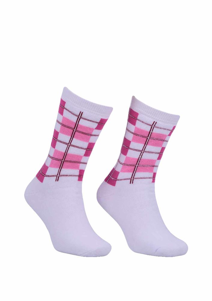 Kareli Havlu Çorap 2050 | Beyaz