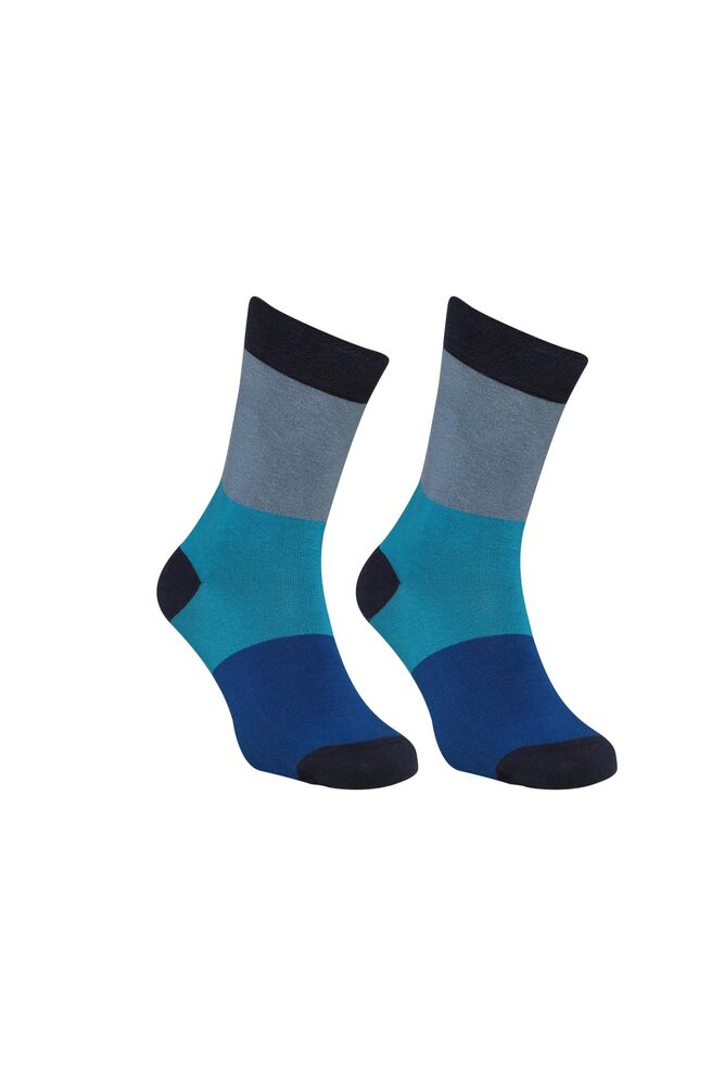 Çizgili Soket Çorap 6500 | İndigo