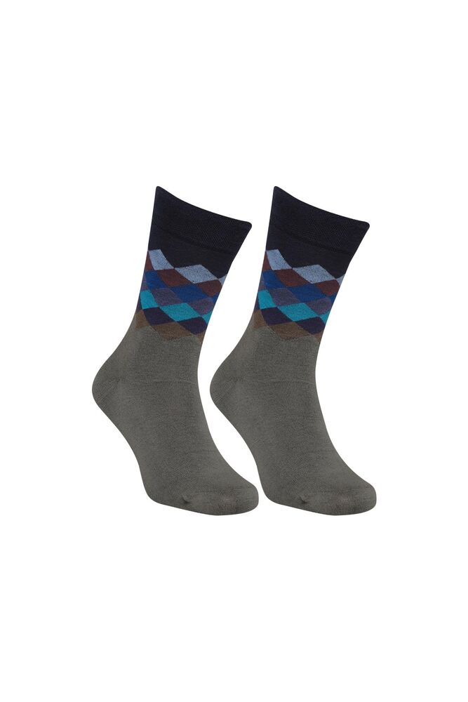 Desenli Soket Çorap 6500-3 | Yeşil