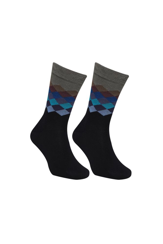 Desenli Soket Çorap 6500-3 | Lacivert
