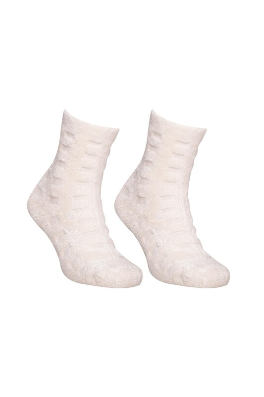 MOZAİK - Kadın Ters Havlu Bambu Soket Çorap 40200 | Krem