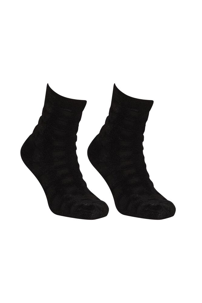 Kadın Ters Havlu Bambu Soket Çorap 40200 | Siyah