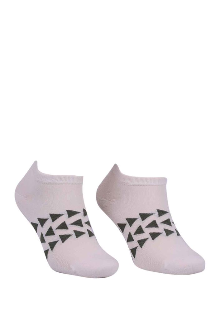 Paktaş Üçgen Desenli Patik Çorap 2601 | Krem