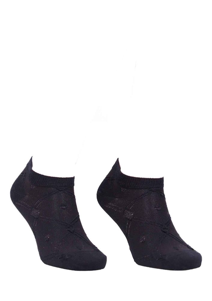 Paktaş Örgü Desenli Patik Çorap 2599 | Siyah