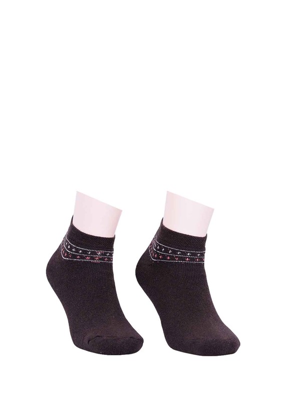 PAMELA - Bileği Desenli Çorap 620 | Kahverengi