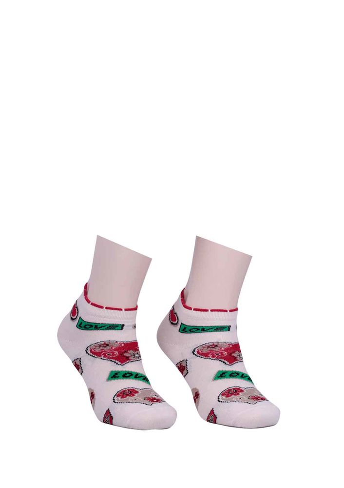 Pery Desenli Soket Çorap 059 | Krem