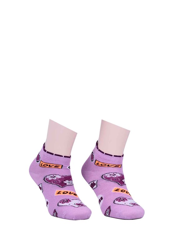 Pery Desenli Soket Çorap 059 | Lila - Thumbnail