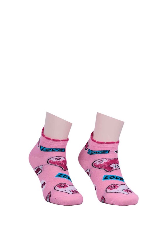 Pery Desenli Soket Çorap 059 | Pembe - Thumbnail