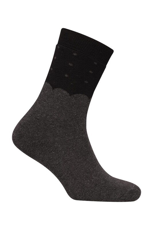 Pola Çisel Kadın Havlu Çorap 1931 | Antrasit - Thumbnail