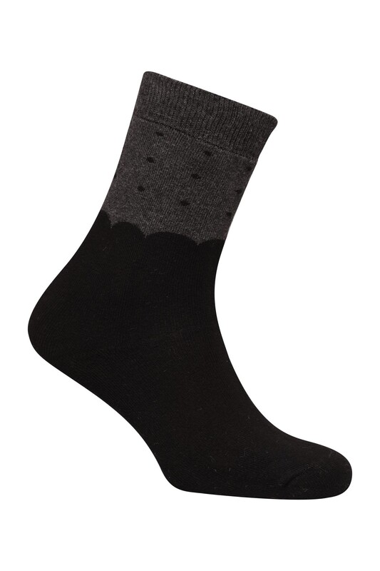 Pola Çisel Kadın Havlu Çorap 1931 | Siyah - Thumbnail