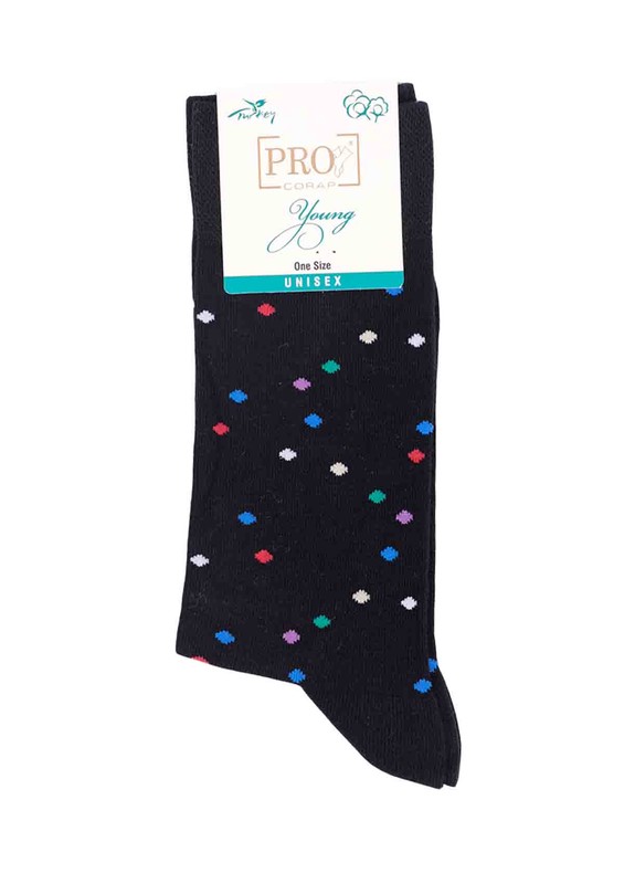 Pro Arısto Desenli Penye Unisex Çorap 11003 | Siyah - Thumbnail