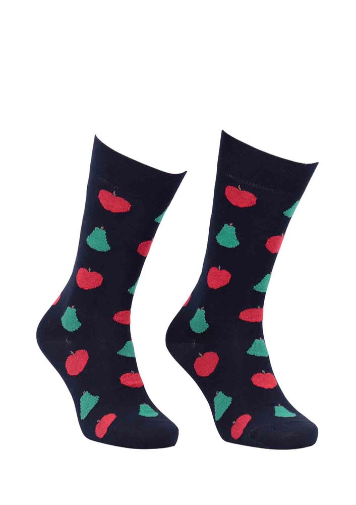 Pro Thales Meyve Desenli Unisex Penye Çorap 11005 | Siyah