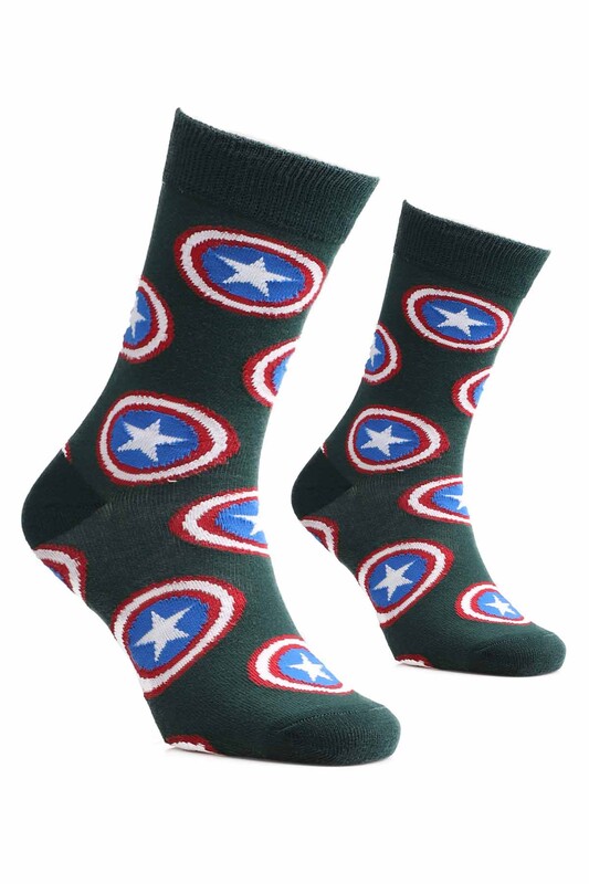RETRO - Yıldız Desenli Çorap | Yeşil