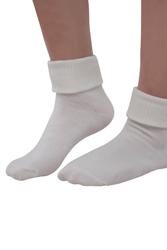 Sahab Kadın Bot Çorabı 48100 | Ekru - Thumbnail